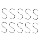 10pcs Multifunctional Stainless Steel Hooks Metal S-Shaped Hook, Large, Medium, Small