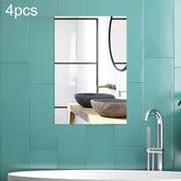 4pcs Right Angle Models Rectangle Acrylic Mirror Stereo Wall Stickers, 15cm x 10cm, 20cm x 13cm, 30cm x 20cm, 42cm x 27cm