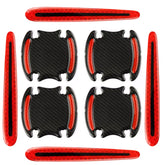 8pcs/set Car Door Handle Rearview Mirror Safety Warning Protective Reflective Sticker, Red, Yellow, White, Blue, Fluorescent Green