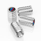 Aluminium Alloy Checkered Tricolour Car Wheel Decorative Valve Cap, Black, Silver, Red