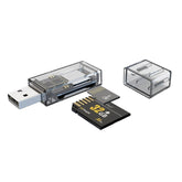 OTG Converter USB To SD/TF 2 In 1 Multi-Function Transparent Card Reader, Transparent