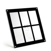 Six Palace Grid Color 3 Inch Three-Dimensional Magnet Photo Frame For Polaroids, Black, Fantasy, Mirror