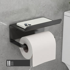 Stainless Steel Bathroom Roll Paper Holder No-Punch Cell Phone Storage Shelf, Phone Rack (White), Paper Rack (White), Phone Rack (Black), Paper Rack (Black), Phone Rack (Gray), Paper Rack (Gray)