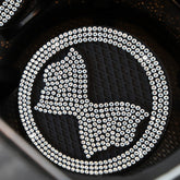 Car Multifunctional Anti-slip Coaster with Diamond Bow Crystal
