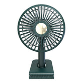 Car Clip-On Rechargeable Electric Oscillating Head Fan With Light