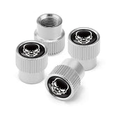 4pcs /Set Skeleton Car Tire Universal Aluminum Valve Cap, Black, Silver