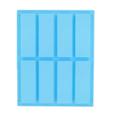 8 Grids Rectangular Silicone Handmade Soap Mould DIY Aromatherapy Mould, Light Blue, Purple, Pink