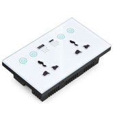 Graffiti Smart Socket With Switch USB+Type-C Dual Port Remote Control Socket, UK Plug, Wifi White, Wifi Black, ZigBee White, ZigBee Black