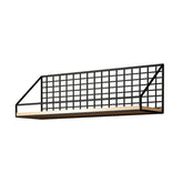 Household Large Non-Punching Organizer Wall Hanging Shelf, Black Basic Model, Black Wooden Ball With Tissue Box