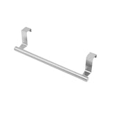 No-Punch Stainless Steel Over Door Towel Rack Cabinet Door Rag Hanging Holder, 23.5cm Silver, 23.5cm Black, 23.5cm White, 36.5cm Silver, 36.5cm Black, 36.5cm White