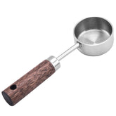 15ml Wooden Handle Stainless Steel Measuring Spoon Coffee Powder Milk Powder Spoon, Silver, Gold