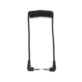 3.5mm Stereo Car Audio Cable PU Gold-plated Elbow Spring Cable