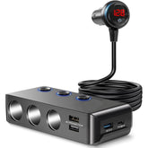 QC3.0/PD Fast Charging 7 In 1 Car Cigarette Lighter With Display, TR30P