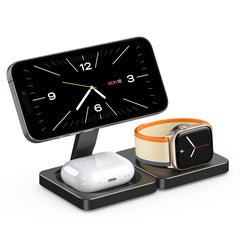M9 3-In-1 Portable Magnetic Folding Wireless Charger Fast Charging Bracket