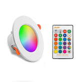 RGB+White Light Ceiling Lamp Round Recessed Dimmable Ceiling Light With Remote Controller, IR Remote 10W 220V, IR Remote 10W 85-265V, IR Remote 15W 220V, IR Remote 15W 85-265V