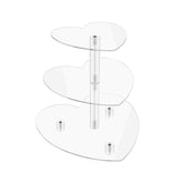 Acrylic Three-Tier Heart-Shaped Wedding Birthday Cupcake Stand, YX153