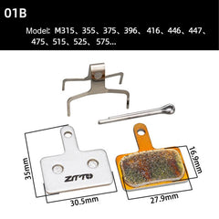 2pairs ZTTO Bicycle Metal Sintered Cable Mountain Road Bike Electrical Scooter Disc Brake Linings, 01B, 01E, 01F, 02D, 02F, 860, 861, 944
