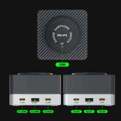 RELIFE Q7 Smart 6-Port 15W Wireless Charger Compatible With Multiple Charging Protocols, US Plug, EU Plug