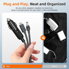 3 In 1 TYPE-C To DC Cigarette Lighter Car Charger For Starlink 4th GEN Mini, 3m, 5m