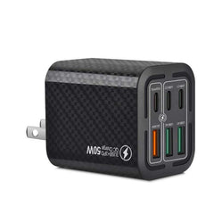 50W 3USB+3Type-C 6 Ports Fast Charging Cell Phone Charger, EU Plug (Black), EU Plug (White), EU Plug (Yellow), US Plug (Black), US Plug (White), US Plug (Yellow), UK Plug (Black), UK Plug (White), UK Plug (Yellow)