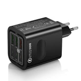 BK321 50W 3USB+3Type-C 6-Ports Fast Charging Phone Charger, EU Plug (Black), EU Plug (White), EU Plug (Yellow), US Plug (Black), US Plug (White), US Plug (Yellow), UK Plug (Black), UK Plug (White), UK Plug (Yellow)