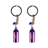 2 PCS Fashion Metal Keyring Car Keychain Auto Key Chain Key Ring, Black, Blue, White, Red, Purple, Gold, Green