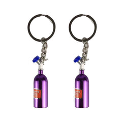 2 PCS Fashion Metal Keyring Car Keychain Auto Key Chain Key Ring, Black, Blue, White, Red, Purple, Gold, Green