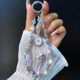 Alloy Flower Pendant Crystal Beaded Cell Phone Chain