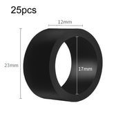 Silicone Fishing Rod Stop Anti-Slip Ring Fishing Rod Rubber Ring, 25pcs Medium Black, 20pcs Large Black, 25pcs Small Fluorescent, 25pcs Medium Fluorescent, 20pcs Large Fluorescent