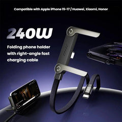 1.5m Data Cable With Foldable Stand Fast-Charging Braided Charging Cable, 240W Type-C To Type-C, 30W Type-C To 8 Pin, 65W USB-A To Type-C