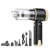 LT-150 Brushless Car Vacuum Cleaner With Power Level Digital Display 4 In 1 Handheld Vacuum Cleaner, Black Gold, Black Gold Steel Mesh