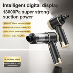 LT-150 Brushless Car Vacuum Cleaner With Power Level Digital Display 4 In 1 Handheld Vacuum Cleaner, Black Gold, Black Gold Steel Mesh