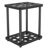 Metal Storage Rack Shelf Powder Coated Rustic Tool Rack Hoe Broom Shovel Storage Rack, Double Layer