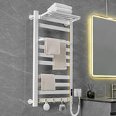 Smart Touchscreen Display Electric Heated Towel Rack Bathroom Drying Rack, Large Platinum Right Wiring, Large Platinum Left Wiring, Large White Right Wiring, Large White Left Wiring, Large Black Right Wiring