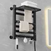 Smart Touchscreen Display Electric Heated Towel Rack Bathroom Drying Rack, Medium Black Right Wiring, Medium Black Left Wiring, Small Platinum Right Wiring, Small Platinum Left Wiring, Small White Right Wiring
