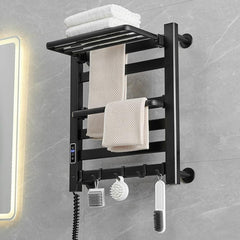 Smart Touchscreen Display Electric Heated Towel Rack Bathroom Drying Rack, Medium Black Right Wiring, Medium Black Left Wiring, Small Platinum Right Wiring, Small Platinum Left Wiring, Small White Right Wiring