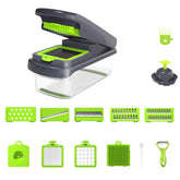 Multi-Function Vegetable Chopper Mandoline Slicer Upgrade Lock Design & Finger Guard, 15 In 1 Gray Green, 15 In 1 Black Cover, 15 In 1 White Cover, 15 In 1 White Green, 18 In 1 White Cover, 18 In 1 Black Cover