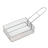 COOL CAMP Camping Stainless Steel Foldable Strainer Frying Basket for Outdoor Cooking,, 175 x 120 x 50mm