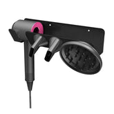 For Dyson Hair Dryer Wall Mount Holder - Adhesive Or Screw Installation, Compact Nozzle Organizer, Left Black, Right Black, Left Silver, Right Silver