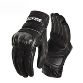 SULAITE Motorcycle Sheepskin Protective Breathable Full-Finger Gloves, For Summer, For Winter With Fleece Lining