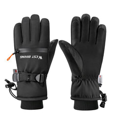 WEST BIKING Touchscreen Ski Gloves Windproof & Waterproof Winter Gloves with Anti-Slip Palm, Zipper Pocket for Snow Pass, S, M, L, XL