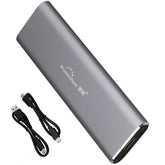 Blueendless 2802N Aluminum Alloy NVMe Portable Hard Drive Enclosure With Screw-Lock M.2 SSD Reader, With USB+Type-C Cable, With USB Cable