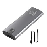 Blueendless M.2 Dual-Protocol Portable Hard Drive Enclosure NVMe/SATA Universal Aluminum Alloy SSD Enclosure, Curved With Type-C To USB Cable, Curved With 2 In 1 Cable, Striped With Type-C To USB Cable, Striped With 2 In 1 Cable