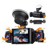 A7 1080P Dash Camera HD Night Vision Car Recorder, Front+Left+Right, Front+Left+Right+Rear