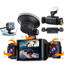 A7 1080P Dash Camera HD Night Vision Car Recorder, Front+Left+Right, Front+Left+Right+Rear