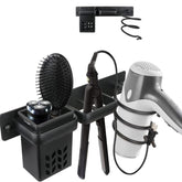 Aluminum Wall Mounted Hair Dryer and Straightener Holder Bathroom Organizer
