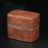 Lily-patterned Watch Case With Zipper Leather Watch Storage Pouch