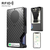 Find My Enabled Metal Wallet Built-in Tracker Chip & RFID Blocking Anti-Loss Aluminum Card Holder with Sound Alert
