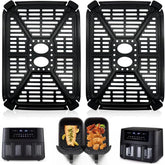 2pcs /Pack Crisper Tray & Drip Pan for Holstein Housewares 8.4QT Dual Basket Digital Air Fryer