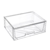 Cosmetic Transparent Storage Box PET Desktop Organizer, Single 12 inch Wide, Wide+2 Small, Wide+2 Medium+2 Small